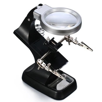 4.5X Lens LED Auxiliary Clip Magnifier Welding Magnifying Glass for Reading Sewing Crafts Circuit Boards Model Building Kits
4.5X Lens LED Auxiliary Clip Magnifier Welding Magnifying Glass for Reading Sewing Crafts Circuit Boards Model Building Kits