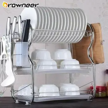 3 Layer Storage Shelf Kitchen Cutlery Rack Chrome-plated Alloy Dish Drainer Detachable Rust Resistant Cup Drip Tray Stands
3 Layer Storage Shelf Kitchen Cutlery Rack Chrome-plated Alloy Dish Drainer Detachable Rust Resistant Cup Drip Tray Stands