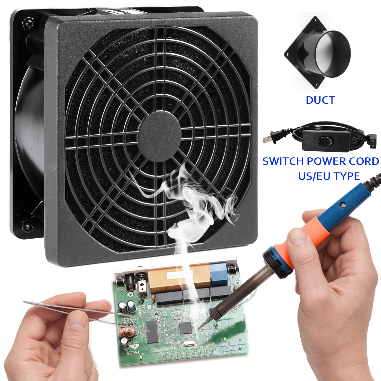 

SXDOOL Handy Carry Solder Smoker Absorber Remover Fume Extrator Smoke Prevention Absorber DIY Working Fan 12cm 120mm Case Fan