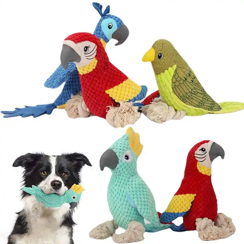 Plush Corduroy Chew Toys Interactive Stuffing Dog Toys with Squeaker,Durable Squeaky Parrot Toy for Teeth Cleaning and Reducing
Plush Corduroy Chew Toys Interactive Stuffing Dog Toys with Squeaker,Durable Squeaky Parrot Toy for Teeth Cleaning and Reducing