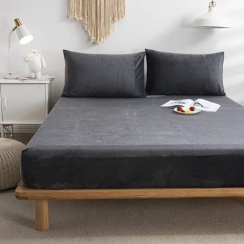 Winter warm Fitted Sheet Solid color Mattress Cover all-around Elastic Rubber Band Bed Sheet Queen King Sheets 160x200
Winter warm Fitted Sheet Solid color Mattress Cover all-around Elastic Rubber Band Bed Sheet Queen King Sheets 160x200