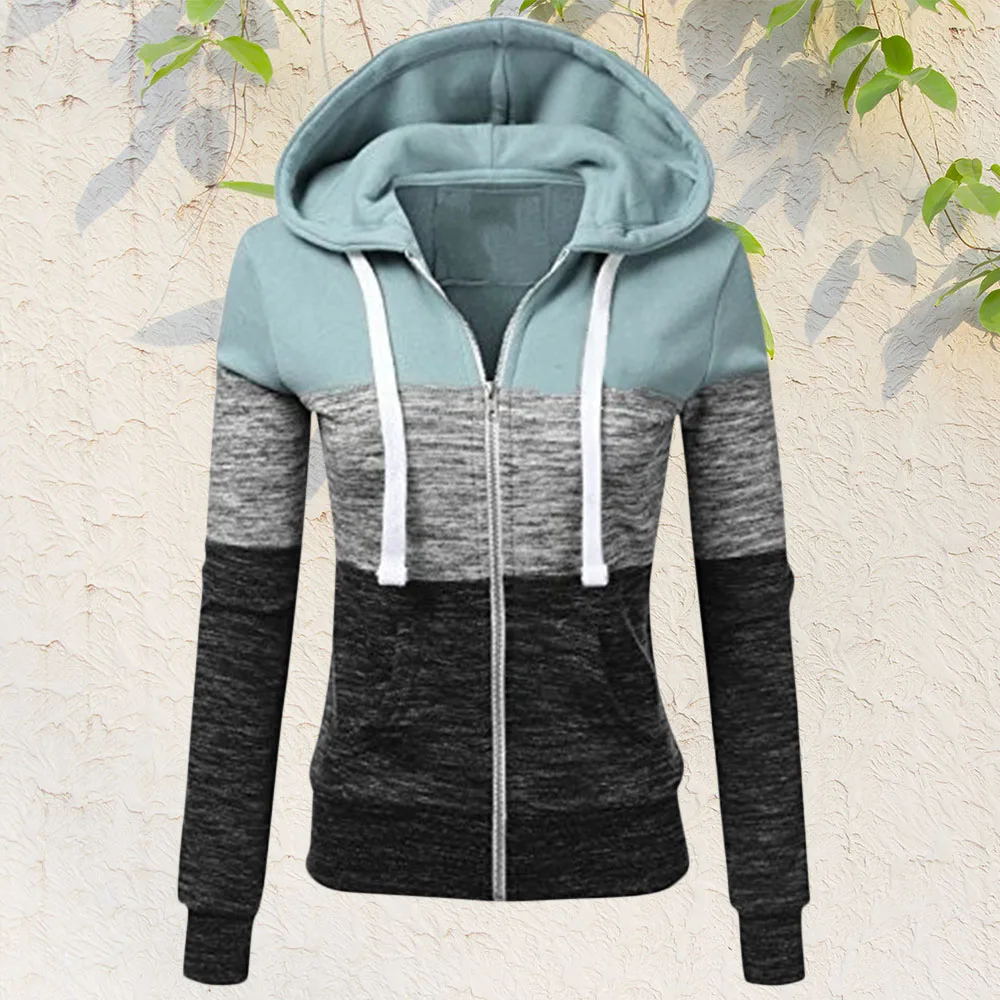 New Women Hoodies Autumn Zipper Pocket Patchwork Hooded Casual Long Sleeve Sweatshirt Winter Female Outwear
New Women Hoodies Autumn Zipper Pocket Patchwork Hooded Casual Long Sleeve Sweatshirt Winter Female Outwear