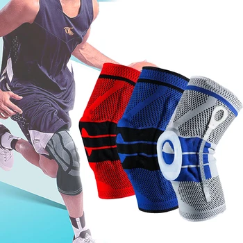 Silicone + Spring Knee Brace Strap Patella Medial Support Strong Meniscus Compression Protection Sport Pads Knee Sleeve 1 Piece 
Silicone + Spring Knee Brace Strap Patella Medial Support Strong Meniscus Compression Protection Sport Pads Knee Sleeve 1 Piece