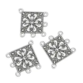 

10pcs Tibetan Antique Silver Color Rhombus Chandelier Component Links for Dangle Earring Making Pendant Jewelry Connector