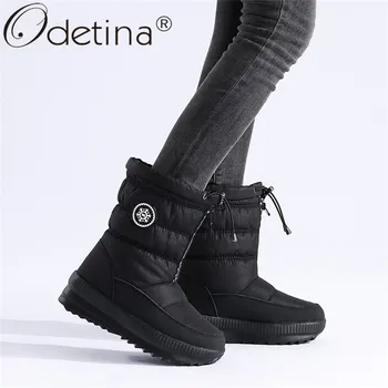 Odetina Women Elastic band Thick Fur Plush Platform Flat Ankle Boots Front Zip Non-slip Snow Boots Waterproof Casual Winter Shoe 
Odetina Women Elastic band Thick Fur Plush Platform Flat Ankle Boots Front Zip Non-slip Snow Boots Waterproof Casual Winter Shoe