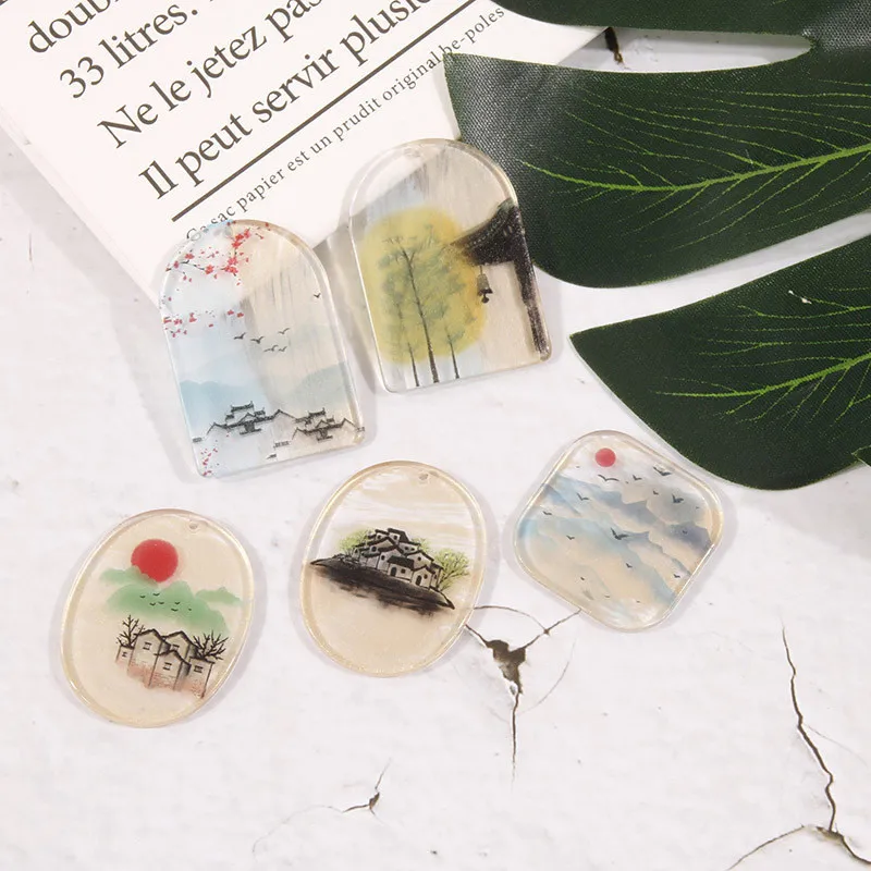 National style 30pcs/lot color landscape pattern print geometry ovals/square shape acrylic beads diy jewelry earring accessory
National style 30pcs/lot color landscape pattern print geometry ovals/square shape acrylic beads diy jewelry earring accessory