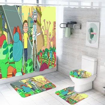 Waterproof Polyester Cartoon Bath Curtains Anti Slip Bath Rug and Toilet Cover Barhroom Set 4 Piece for Home
Waterproof Polyester Cartoon Bath Curtains Anti Slip Bath Rug and Toilet Cover Barhroom Set 4 Piece for Home
