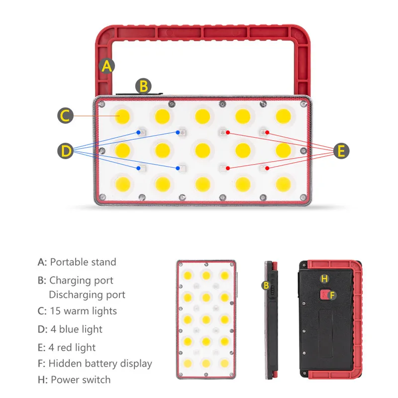 15 LED COB Torch USB Rechargeable Built in battery Portable battery Mobile charge 3 Colour Red Blue White Light LED Flashlight 15 LED COB Torch USB Rechargeable Built in battery Portable battery Mobile charge 3 Colour Red Blue White Light LED Flashlight
