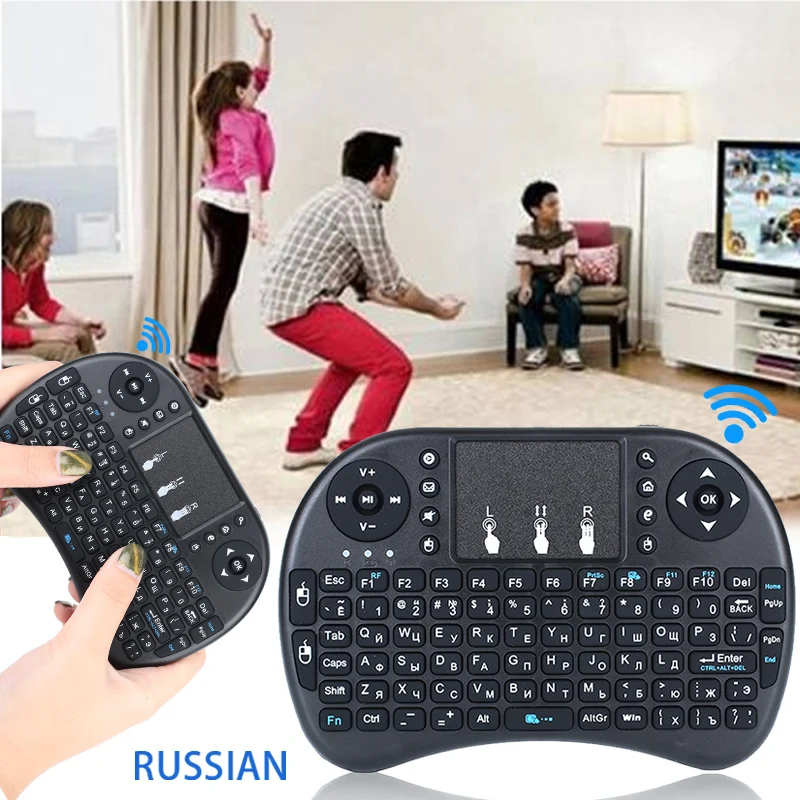 I8 русская версия 2 4 ГГц Беспроводная клавиатура Air mouse Сенсорная панель Teclado