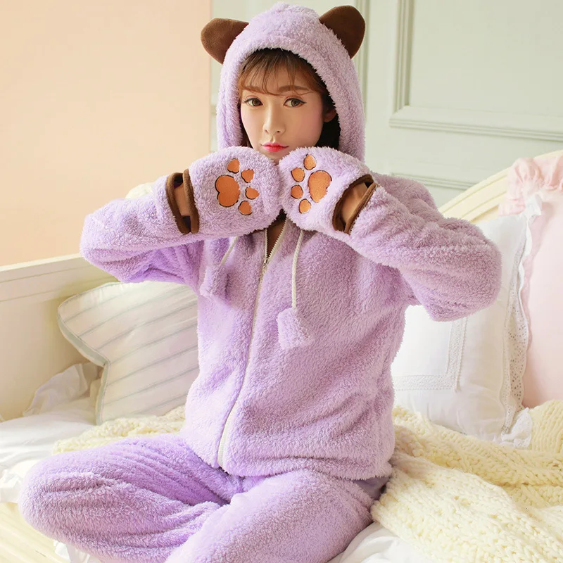 Pajamas Women's Winter New Style Cute Set Long Velvet 280 Grams Embroidery Palm with Gloves Pajamas Tracksuit
Pajamas Women's Winter New Style Cute Set Long Velvet 280 Grams Embroidery Palm with Gloves Pajamas Tracksuit