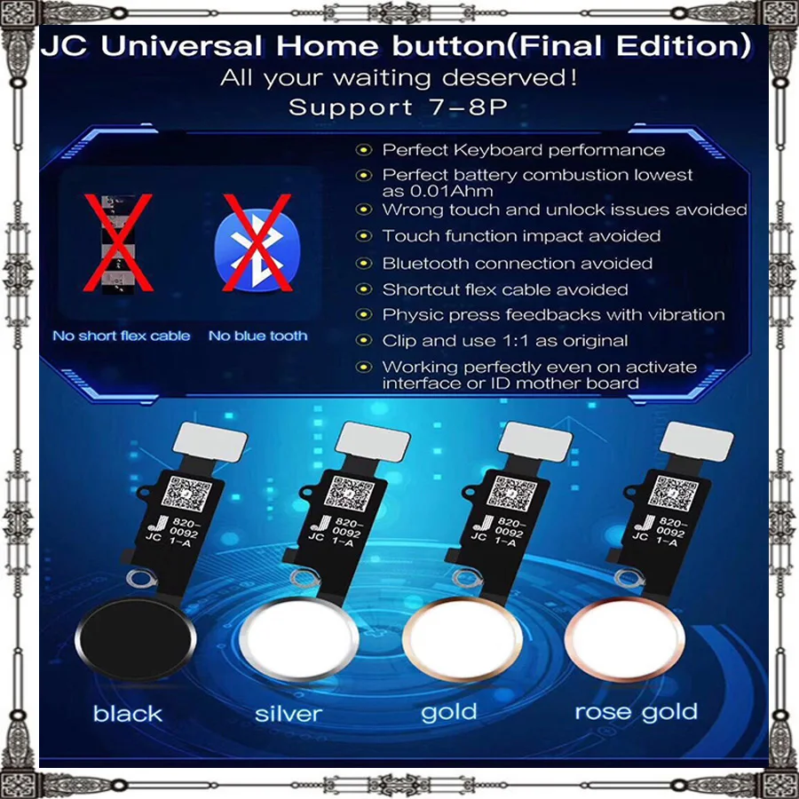Activate return button New JC YF HX Final Edition Universal home button For iphone 7 7plus 8 8plus return key connection avoided
Activate return button New JC YF HX Final Edition Universal home button For iphone 7 7plus 8 8plus return key connection avoided