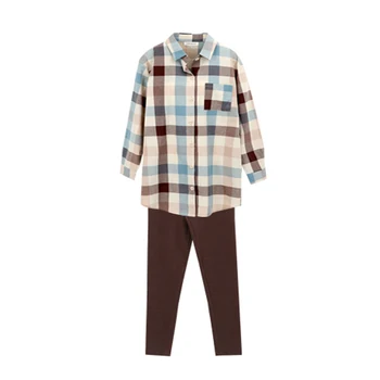 Plaid Sleepwear Spring Couples Casual Home Pajamas Set V-Neck Long Sleeve + Pants Home Set New Vcqy
Plaid Sleepwear Spring Couples Casual Home Pajamas Set V-Neck Long Sleeve + Pants Home Set New Vcqy