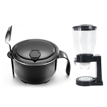 Lunch Box Large Stainless Steel Bowl with Lid,Black L & Multifunctional Pasta Cereal Dry Food Dispenser
Lunch Box Large Stainless Steel Bowl with Lid,Black L & Multifunctional Pasta Cereal Dry Food Dispenser