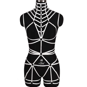 Full Body Harness Lingerie Set Cage Bra White Strappy Tops Hollow Out Chest Belt Goth Cupless Bralette Plus Size Festival Rave 
Full Body Harness Lingerie Set Cage Bra White Strappy Tops Hollow Out Chest Belt Goth Cupless Bralette Plus Size Festival Rave