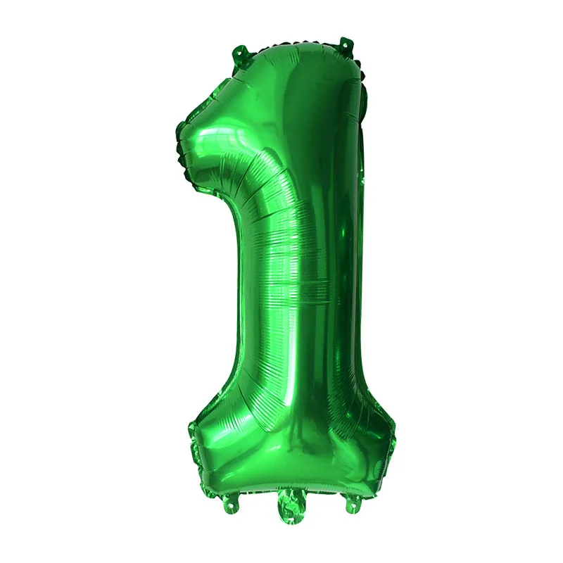 32inch Green Number Balloon Digital 0 1 2 3 4 5 6 7 8 9 Aluminum Foil Ballon for Kids Birthday Party Decoration Safari Wild One | Дом и сад