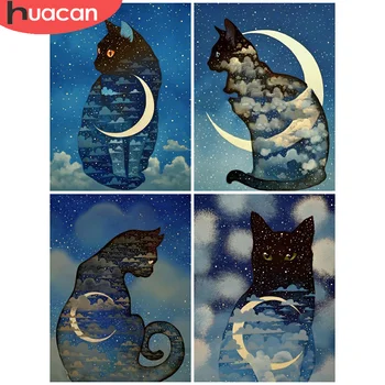 HUACAN 5D DIY Diamond Painting Cat Rhinestones Pictures Diamond Embroidery Animal Mosaic Moon Wall Decoration
HUACAN 5D DIY Diamond Painting Cat Rhinestones Pictures Diamond Embroidery Animal Mosaic Moon Wall Decoration