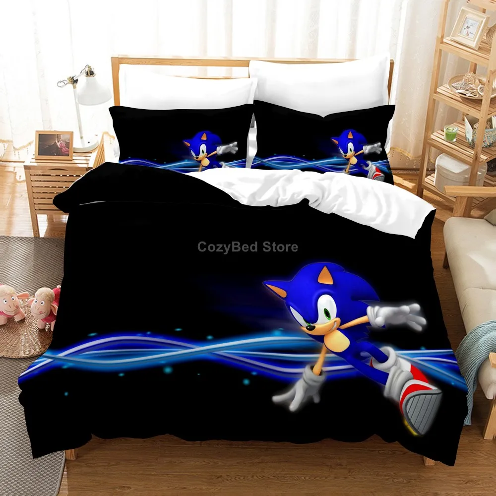 Kids Hedgehog Bedding Set Cartoon Game Figure Duvet Cover Sets Comforter Bed Linen Twin Queen King Single Size Dropshipping Gift