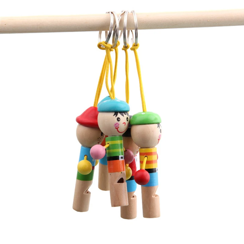Фото Милый деревянный пиратский свисток музыкальные игрушки красочная развивающая