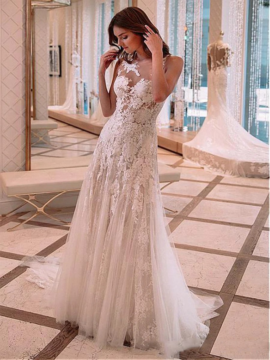 2018-wedding-dresses-mermaid-sheer-neck-tulle-backless-sleeveless-lace-applique-bridal-gowns-vestido-de-noiva (1)