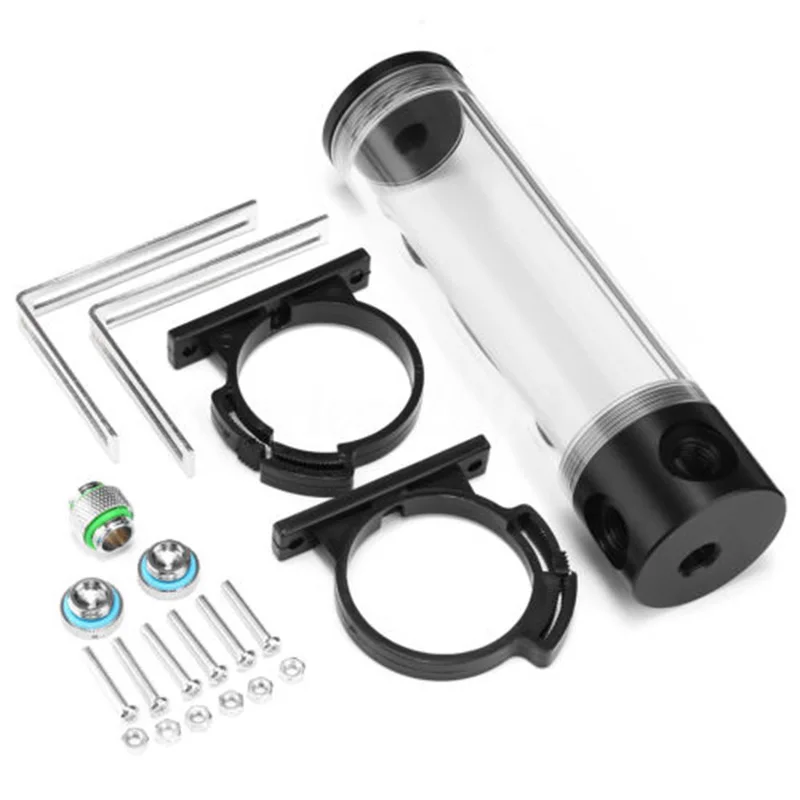 Durable Cylinder Reservoir Water Tank PC Computer Liquid Cooling Radiator G1/4 50x190mm Bracket G1/4 Screws
Durable Cylinder Reservoir Water Tank PC Computer Liquid Cooling Radiator G1/4 50x190mm Bracket G1/4 Screws