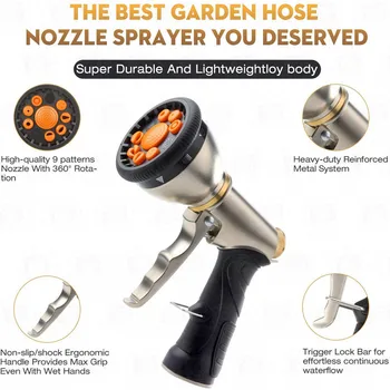 Garden Hose Nozzle High Pressure Water Hose Spray Nozzle Multi Patterns for Watering Lawns Car Washing Pets Showering DN
Garden Hose Nozzle High Pressure Water Hose Spray Nozzle Multi Patterns for Watering Lawns Car Washing Pets Showering DN