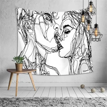 Creative Line Draw Tapestry Wall Hanging Boho Decor Hippie Kiss Psychedelic Wall Tapestry Abstract Carpet Wall Cloth Tapestries
Creative Line Draw Tapestry Wall Hanging Boho Decor Hippie Kiss Psychedelic Wall Tapestry Abstract Carpet Wall Cloth Tapestries