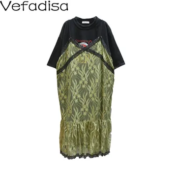 Vefadisa Lace Fake Two Pieces Dress Women 2020 Summer Plus Size Short Sleeve Dress Loose Patchwork Women Dress Black QYF2138
Vefadisa Lace Fake Two Pieces Dress Women 2020 Summer Plus Size Short Sleeve Dress Loose Patchwork Women Dress Black QYF2138