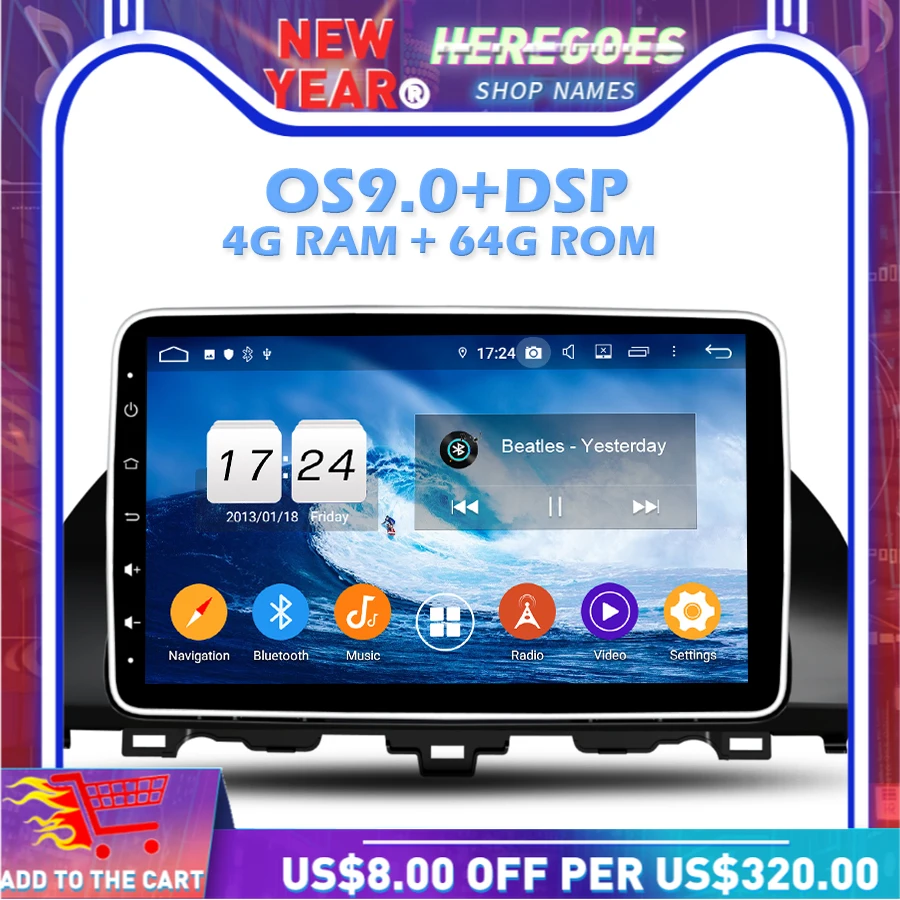 IPS DSP Android 10 0 B RAM + 6B ROM 8-ядерный автомобильный DVD-плеер Wifi Bluetooth 4 2 RDS радио GPS карта