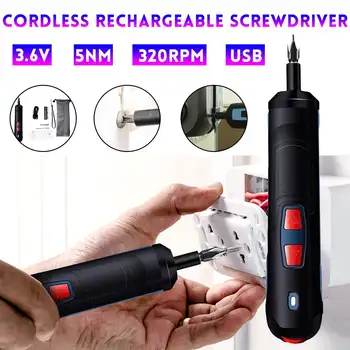3.6V 320rpm Mini Electric Cordless Screwdriver Magnetic Screw Driver Tool USB Rechargeable Automatic Precisions Portable
3.6V 320rpm Mini Electric Cordless Screwdriver Magnetic Screw Driver Tool USB Rechargeable Automatic Precisions Portable