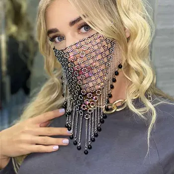 Hot Sale Tassel Bling Rhinestone Mask for Women Fashion Desinger Pendant Crystal Mesh Masks Decor Jewellry for Bridal Wedding
Hot Sale Tassel Bling Rhinestone Mask for Women Fashion Desinger Pendant Crystal Mesh Masks Decor Jewellry for Bridal Wedding