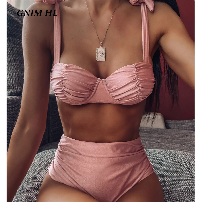 GNIM High Waist Swimwear Women Push Up Bandage Bikini Mujer 2020 Sexy Solid Fold Swimsuit Female Two Pieces Bathing Suit Biquini
GNIM High Waist Swimwear Women Push Up Bandage Bikini Mujer 2020 Sexy Solid Fold Swimsuit Female Two Pieces Bathing Suit Biquini