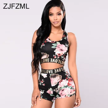 Floral Printed Sexy Two Piece Sweatsuit Summer Clothes for Women Sleeveless Letter Bandage Top and Biker Shorts Fitness Outfit
Floral Printed Sexy Two Piece Sweatsuit Summer Clothes for Women Sleeveless Letter Bandage Top and Biker Shorts Fitness Outfit