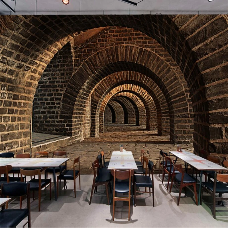 Beibehang-3D-underground-tunnel-channel-KTV-restaurant-wall-custom-large-mural-wallpaper-papel-de-parede-para (3)