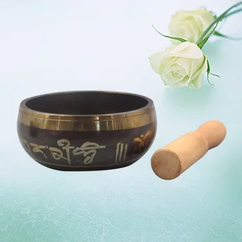 1Pc Tibetan Singing Bowl Antique Relaxing Harmony Design with Mallet for Mindfulness Gift Chakra Healing Yoga Meditation 
1Pc Tibetan Singing Bowl Antique Relaxing Harmony Design with Mallet for Mindfulness Gift Chakra Healing Yoga Meditation