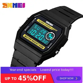 

SKMEI 1413 Fashion Waterproof Digital Wristwatch Couple Man Woman Square Sports Watches El Light Date Week Display Stopwatch