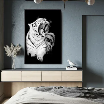 White Tiger Canvas Painting Wall Art Posters and Prints Modern Animals Black Pictures Artwork for Living Room Decoration
White Tiger Canvas Painting Wall Art Posters and Prints Modern Animals Black Pictures Artwork for Living Room Decoration