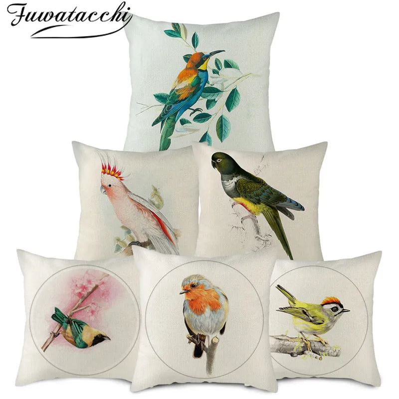 Fuwatacchi Pure Linen Cushion Cover Little Bird Animal Pattern Pillow Cover for Home Chair Sofa Decorative Pillowcases 45x45cm
Fuwatacchi Pure Linen Cushion Cover Little Bird Animal Pattern Pillow Cover for Home Chair Sofa Decorative Pillowcases 45x45cm