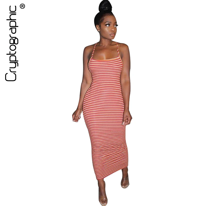 Cryptographic Fashion Halter Striped Dresses Sleeveless Strap Backless Maxi Dresses Slit Sexy Party Dress for Women Clubwear Red
Cryptographic Fashion Halter Striped Dresses Sleeveless Strap Backless Maxi Dresses Slit Sexy Party Dress for Women Clubwear Red