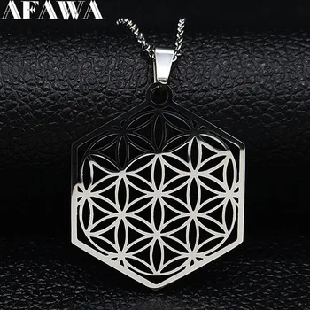 2020 Fashion Geometric Flower of Life Stainless Steel Necklace Chain for Women Silver Color Necklace Jewelry Collares N3013S02 
2020 Fashion Geometric Flower of Life Stainless Steel Necklace Chain for Women Silver Color Necklace Jewelry Collares N3013S02
