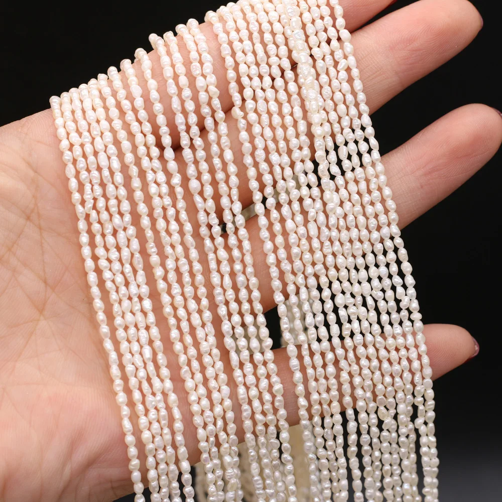 

Natural Freshwater Pearl Beads high quality Rice shape Loose isolation Bead For jewelry making DIY necklace bracelet accessories