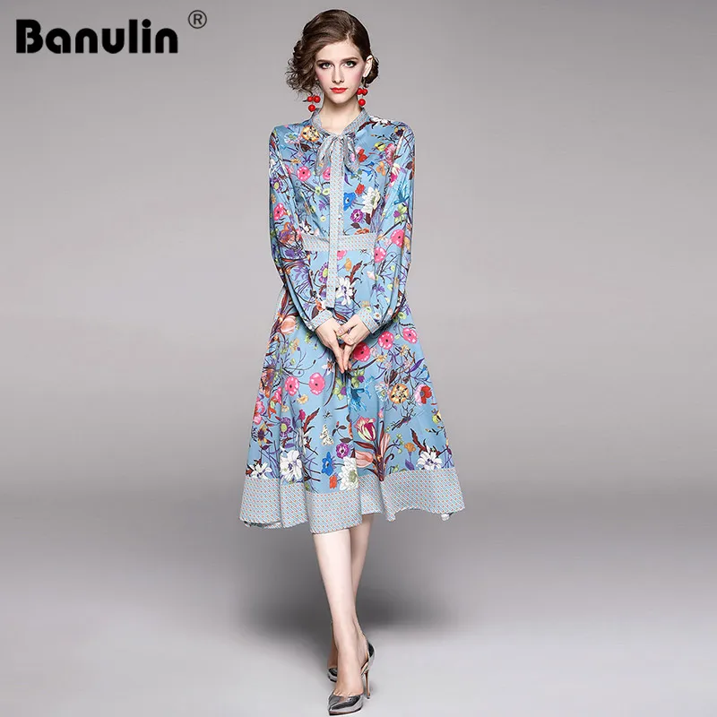 2019 Spring Summer Fall Runway Baroque Floral Print Bow Tie Neck Long Sleeve Empire Waist Women Ladies' Casual A-Line Midi Dress
2019 Spring Summer Fall Runway Baroque Floral Print Bow Tie Neck Long Sleeve Empire Waist Women Ladies' Casual A-Line Midi Dress