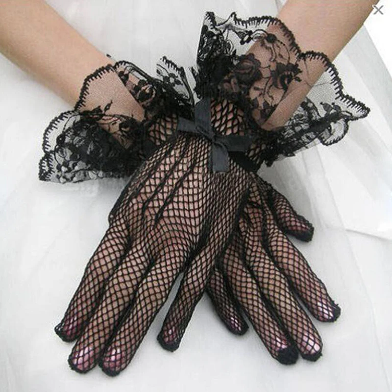 New 1 Pair Lace Autumn Summer Women Short Mesh Gloves Stretchy Lace Bow Gloves Flexible Accessories Full Finger Bridal Dancing
New 1 Pair Lace Autumn Summer Women Short Mesh Gloves Stretchy Lace Bow Gloves Flexible Accessories Full Finger Bridal Dancing