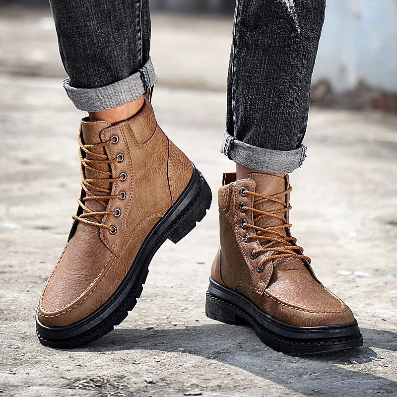 Classics Fashion Men Chelsea Boots Ankle Round Toe Lace-Up Vintage Motorcycle Boots Solid Casual Sewing British Style Shoes
Classics Fashion Men Chelsea Boots Ankle Round Toe Lace-Up Vintage Motorcycle Boots Solid Casual Sewing British Style Shoes