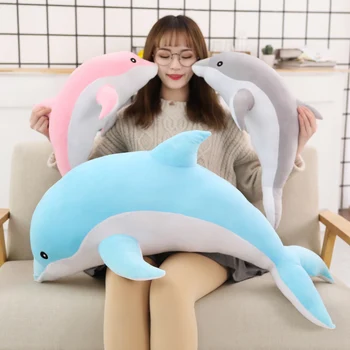 저렴한 가격 30cm Kawaii 돌고래 봉제 인형 면화 Anima 낮잠 베개 크리 에이 티브 키즈 장난감 크리스마스 선물 여자