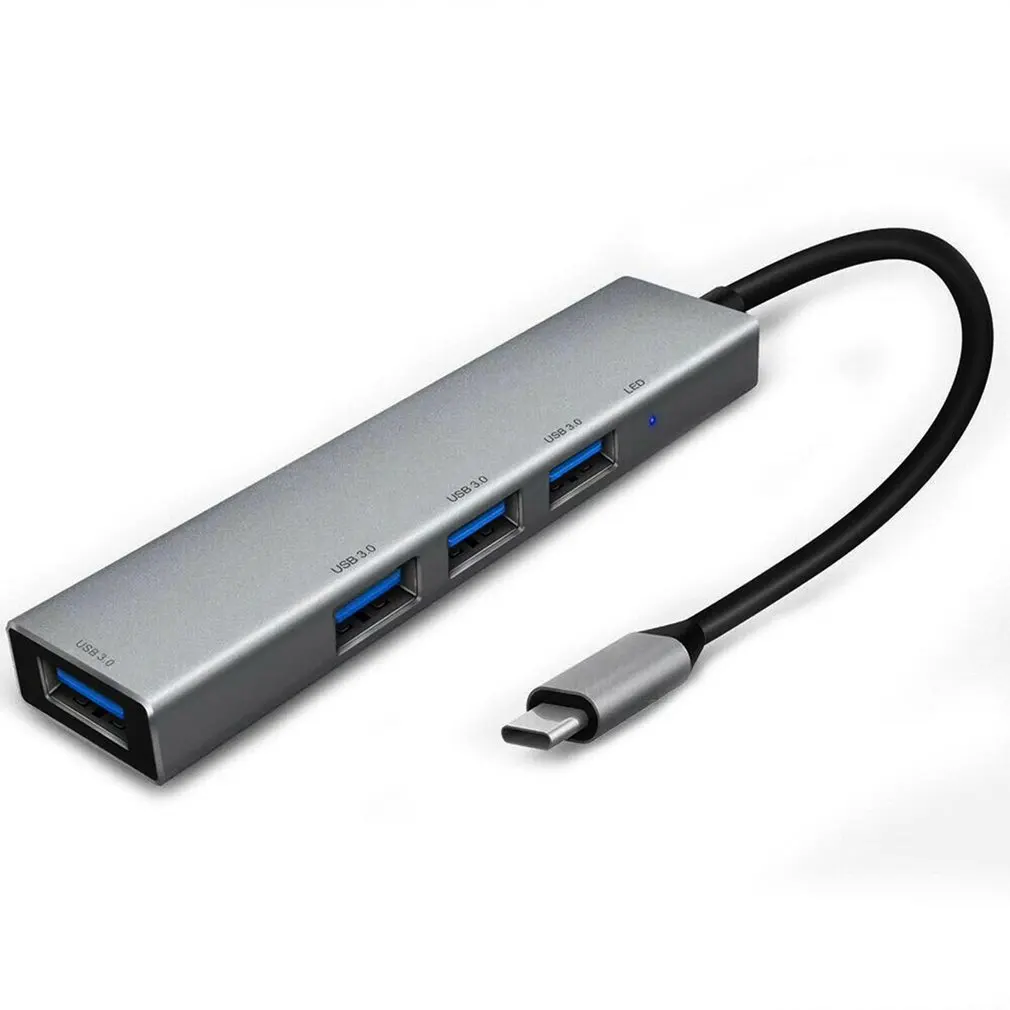 USB-C Type C to USB 3.0 4 Port Hub Adapter USB-C Aluminum Slim Thunderbolt USB Converter For Macbook Pro
USB-C Type C to USB 3.0 4 Port Hub Adapter USB-C Aluminum Slim Thunderbolt USB Converter For Macbook Pro