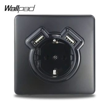 Wallpad Z6 EU Plug Power Socket Electric Outlet with USB 2 USB Ports Black Stainless Steel Plate with Claws Fit EU Box
Wallpad Z6 EU Plug Power Socket Electric Outlet with USB 2 USB Ports Black Stainless Steel Plate with Claws Fit EU Box