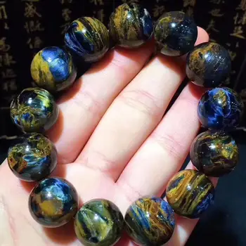 Natural Pietersite Blue Yellow Genuine Gemstone Bracelet 17mm Round Beads Stretch Healing Bracelet From Namibia AAAAAA
Natural Pietersite Blue Yellow Genuine Gemstone Bracelet 17mm Round Beads Stretch Healing Bracelet From Namibia AAAAAA