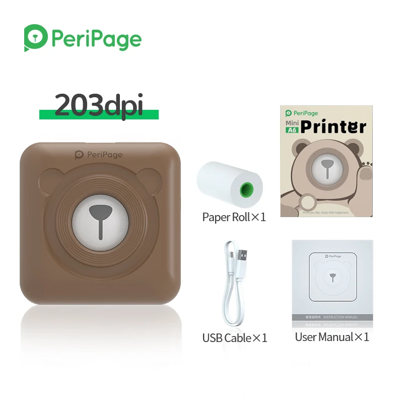 PeriPage Portable Thermal Bluetooth Printer 203dpi Brown Photo Receipt Wireless label Mini Printer for Android IOS Mobile
PeriPage Portable Thermal Bluetooth Printer 203dpi Brown Photo Receipt Wireless label Mini Printer for Android IOS Mobile