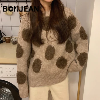 Polka Dot Sweater Women Jumper Vintage Retro Pullover Oversized Sweater Red Winter Top Ladies Knitted Top Woman Clothes Z692
Polka Dot Sweater Women Jumper Vintage Retro Pullover Oversized Sweater Red Winter Top Ladies Knitted Top Woman Clothes Z692