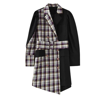 ZCSMLL Long Sleeve Suit Collar Trench Coat Dress 2020 Autumn New Original Color Stitching Check Double Breasted Jacket
ZCSMLL Long Sleeve Suit Collar Trench Coat Dress 2020 Autumn New Original Color Stitching Check Double Breasted Jacket